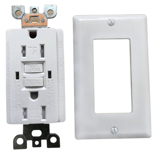 GENMAX TR15WST GFCI Receptacle/Outlet, 15 A, White