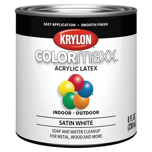 COLORmaxx Exterior Paint, Satin, White, 8 oz