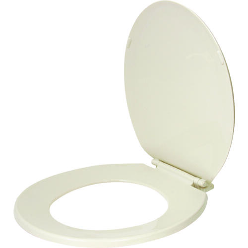 ProSource KJ883A1BN Toilet Seat, Round, Plastic, Bone, Plastic Hinge