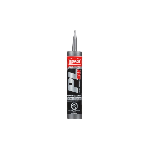 LePage 2292242 PL PREMIUM MAX Construction Adhesive, Gray, 266 mL Plastic Cartridge