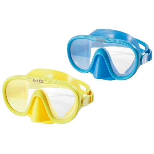 Intex 55916E Sea Scan Swim Mask, 8 Years and Up, Polycarbonate Lens, PVC Frame, Rubber Strap, Assorted