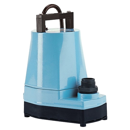 Little Giant 505711/505005 505005 Submersible Utility Pump, 115 V, 0.166 hp, 1 in Outlet, 26.3 ft Max Head, 1200 gph, Nylon Impeller