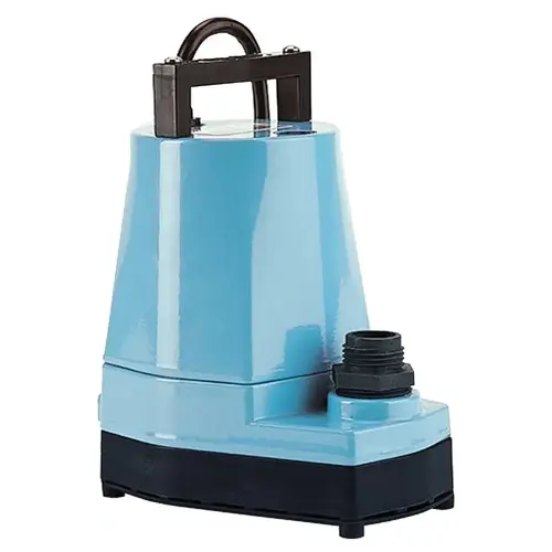 Little Giant 505711/505005 505005 Submersible Utility Pump, 115 V, 0.166 hp, 1 in Outlet, 26.3 ft Max Head, 1200 gph, Nylon Impeller