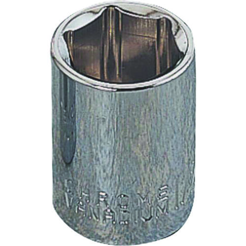 Drive Socket, 4 mm Socket, 1/4 in Drive, 6-Point, Chrome Vanadium Steel, Chrome Silver