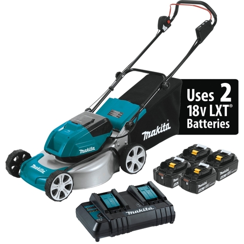 Lawn Mower Kit, 4 Ah, 18 V Battery, Lithium-Ion Battery, 18 in W Cutting, 1-Blade