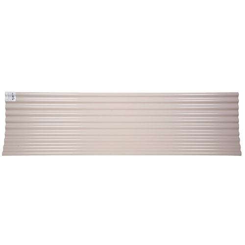 TUFTEX 1208A-XCP10 SeaCoaster Series Roof Panel, 8 ft L, 26 in W, Corrugated Profile, Vinyl, Opaque Tan - pack of 10