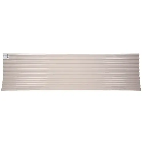 SeaCoaster Series Roof Panel, 8 ft L, 26 in W, Corrugated Profile, Vinyl, Opaque Tan