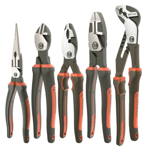 Z2 K9 Series Z2SET5CG Plier Set, 5-Piece, Alloy Steel, Black/Rawhide, Polished