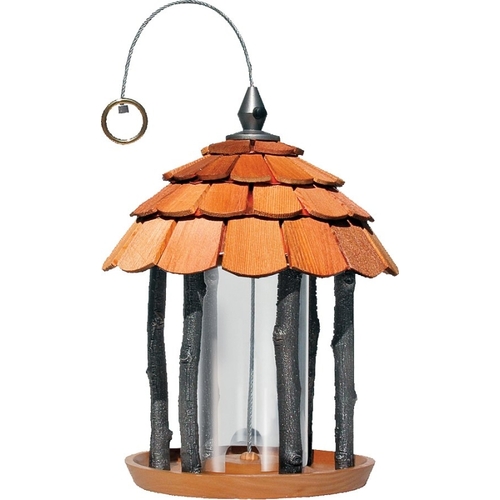 Perky-Pet 50129 Wood Bird Feeder, Gazebo, 2 lb, Fir Wood, Hanging Mounting