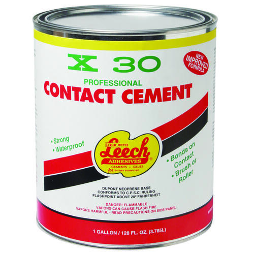 Leech Adhesives X30-79 X-30 Contact Cement, Clear, 1 gal Can