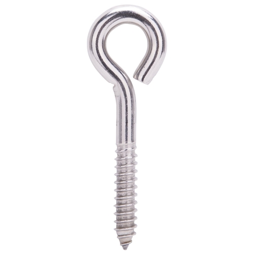 Lag Eye Bolt, 11 mm Thread, Screw Thread, 2 in L Thread, 1-7/16 in Dia Eye, 722 lb Working Load - pack of 10