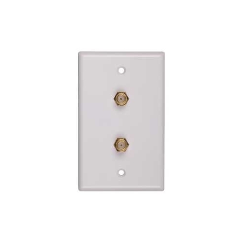 Double Coaxial Wallplate, 1 -Gang, White