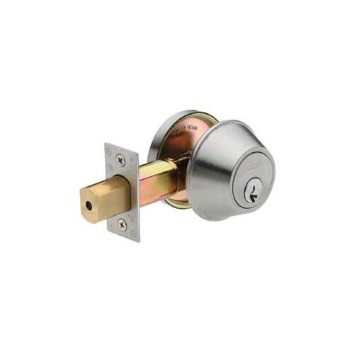 Deadbolt, 2 Grade, Different Key, Satin/Stainless Steel, 2-3/8 to 2-3/4 in Backset, SC4 Keyway