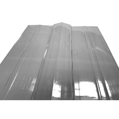 Roof Panel Ridge Cap, 51 in L, 18 in W, Polycarbonate, Clear