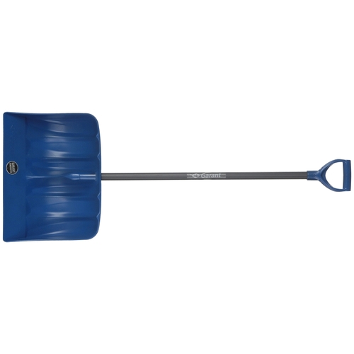 Snow Shovel, 19-1/2 in W Blade, Poly Blade, Steel Handle, 52-1/2 in OAL