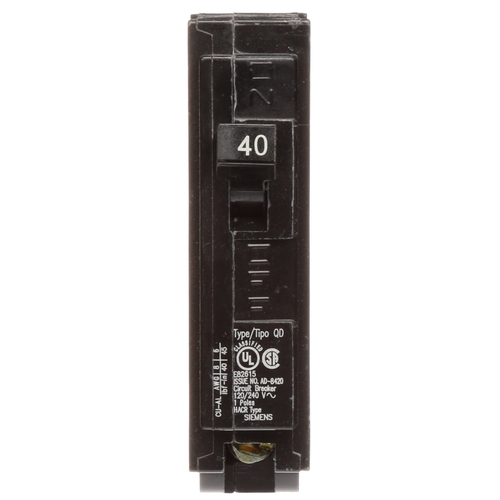 Siemens D140 Circuit Breaker, Low Voltage, 40 A, 1 -Pole, 120 V, Plug Mounting