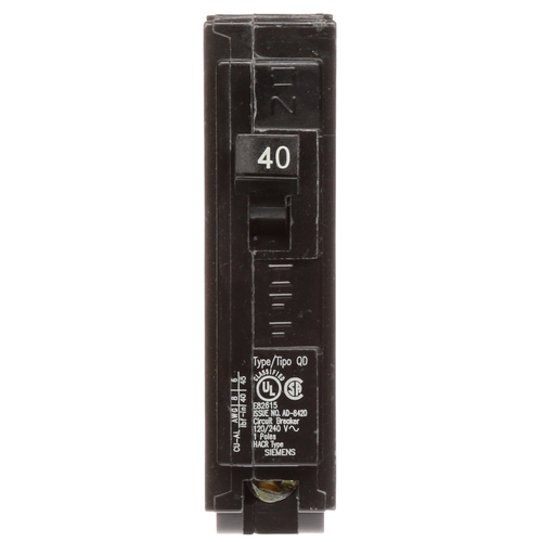 Circuit Breaker, Low Voltage, 40 A, 1 -Pole, 120 V, Plug Mounting