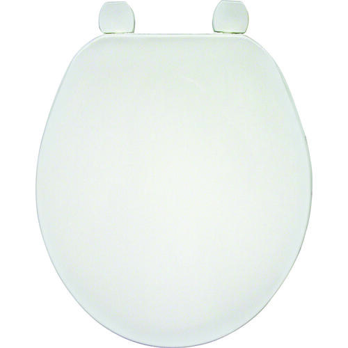 Toilet Seat, Round, Plastic, White, Adjustable Hinge