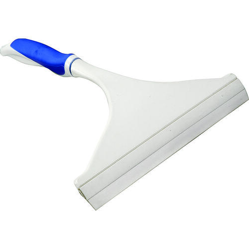 Simple Spaces YB88143L Window Squeegee, 9-3/8 in Blade, Plastic Blade, Wide Blade, 10-1/4 in OAL, Blue/White