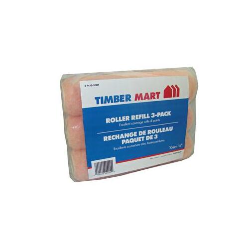 TIMBERMART Z9A10-3TBM Nour Super Deluxe Roller Refill, 7-1/2 in L x 9-1/2 in W x 7-1/2 in H, 240 mm L, 10 mm Nap, PVC Core - pack of 3