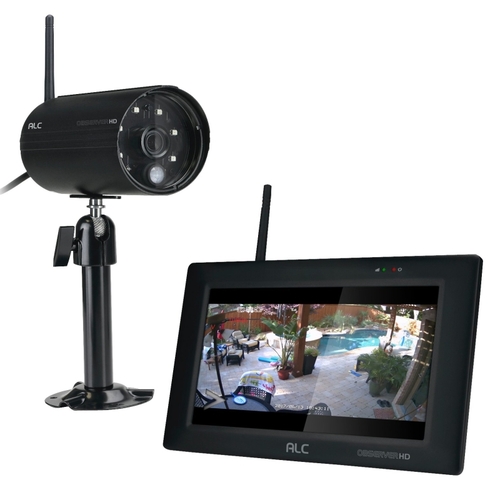 Camera and Monitoring System, 90 deg View Angle, 1080 pixel Resolution, microSD Card Storage, Black