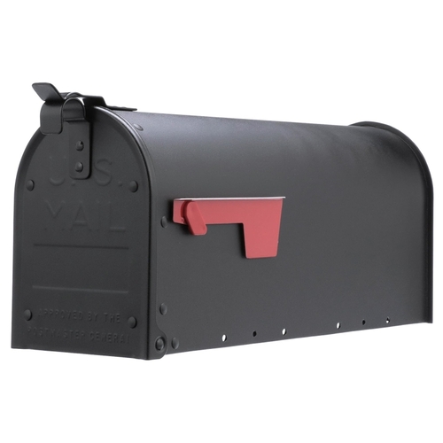 ADM11B01 Mailbox, 800 cu-in Capacity, Aluminum, Powdered, 6.9 in W, 20.8 in D, 9-1/2 in H, Black