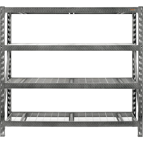 Gladiator GARS774XEG Rack Shelf, 8000 lb Capacity, 4-Shelf, 77 in OAW, 24 in OAD, 72 in OAH, Hammered Granite