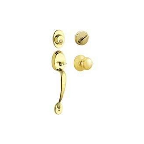 Plymouth Series Handleset, Keyed Different Key, Brass, Brass, 2-3/8 x 2-3/4 in Backset