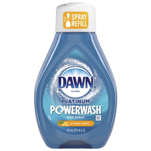 Platinum Power Wash Dish Spray, 16 oz, Citrus, Clear