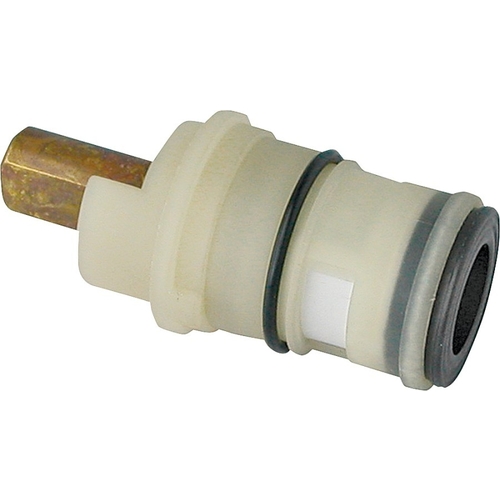 Ceramic Disc Faucet Cartridge, W3/16-24 Connection, Plug-In, Brass/Ceramic/Plastic White