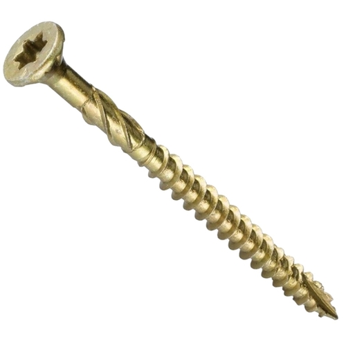 GRK Fasteners 01095 R4 Screw, #9 Thread, 1.575 in L, CEE Thread, Round Head, Star Drive, Zip-Tip Point, Steel, 820 PAIL Gold - pack of 820