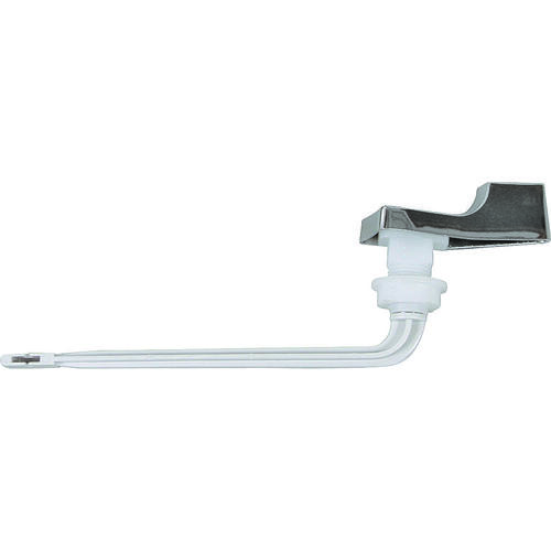 Toilet Flush Lever, Front Mounting, 4 in L Flush Arm, Plastic, Chrome