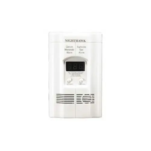 Carbon Monoxide Alarm, 10 ft, +/-30 % Accuracy, 4 to 15 min Response, Digital Display, 85 dB White