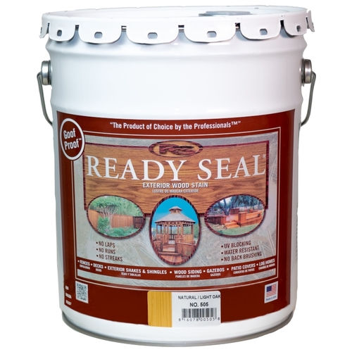 Ready Seal 505C Exterior Wood Stain and Sealer, Water White, Liquid, 5 gal