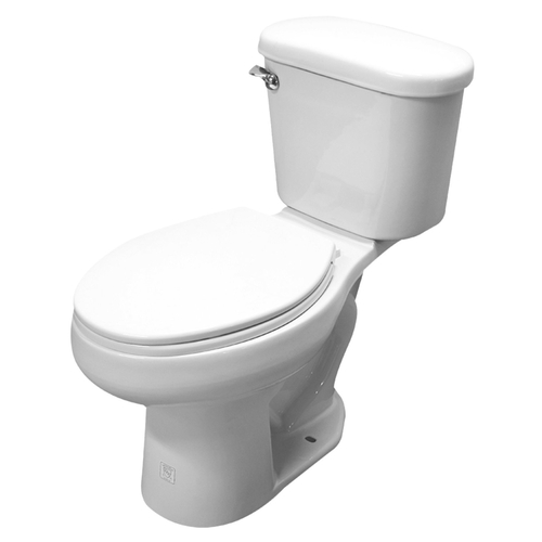 Cato J6052011120 Toilet, Elongated Bowl, 1.28 gpf Flush, 16-1/2 in H Rim, White