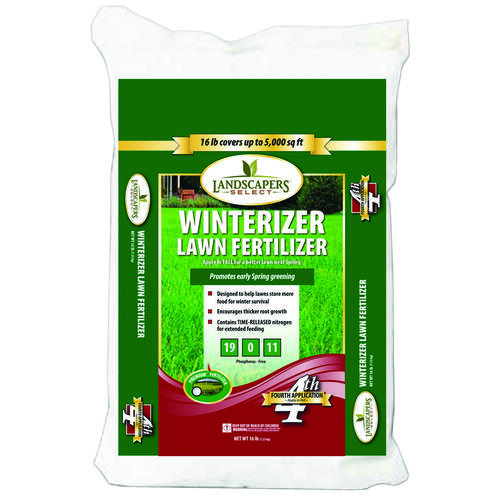 LAZER Weed and Feed Lawn Winterizer Fertilizer, 16 lb Bag, Granular, 19-0-11 N-P-K Ratio