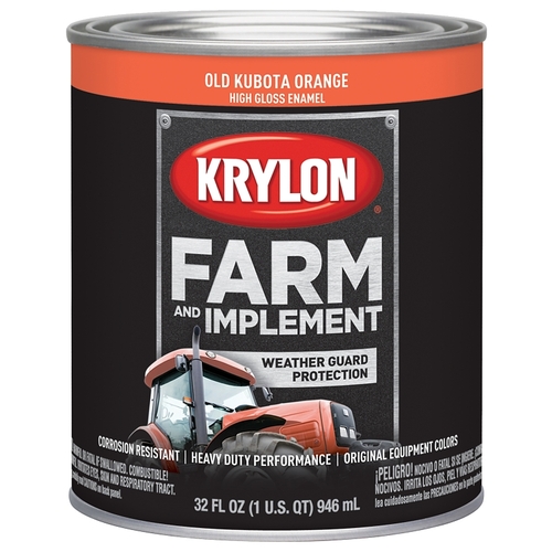 KRYLON K02033000-XCP2 Farm and Implement Paint, High-Gloss, Old Kubota Orange, 1 qt - pack of 2