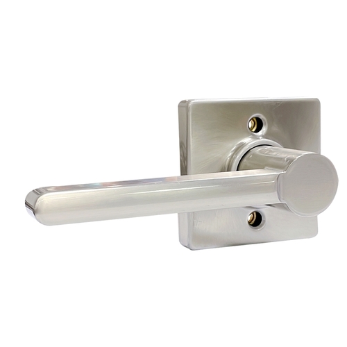 Dummy Lock, Lever, Contemporary, Satin Nickel