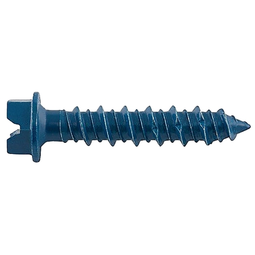 UltraCon+ Series Concrete Screw Anchor, 1/4 in Dia, 2-3/4 in L, Carbon Steel, Zinc Stalgard Blue - pack of 100