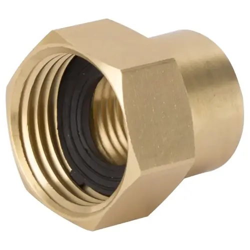 Hose Connector, 1/2 x 3/4 in, FNPT x FNH, Brass, Brass