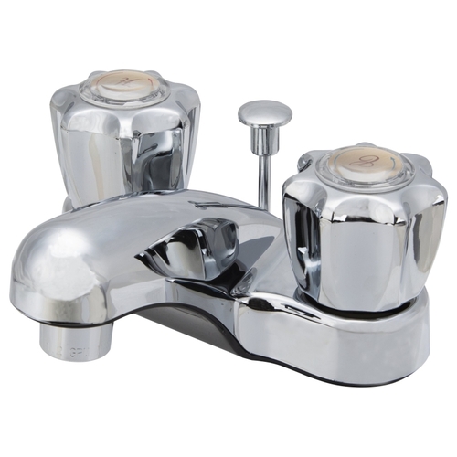 Lavatory Faucet, 1.5 gpm, 2-Faucet Handle, ABS, Chrome Plated, Round Handle