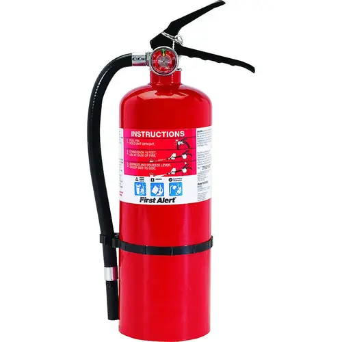 Fire Extinguisher, 5 lb Capacity, 3-A:10-B:C Class, Wall Mounting Red