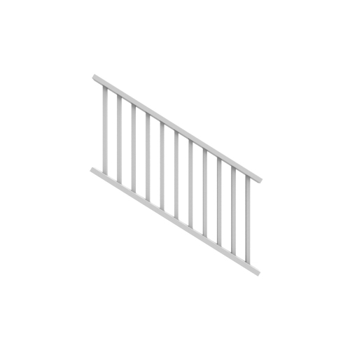 Select 73024862 Stair Rail Kit with Baluster, 6 ft L Actual, Square Profile, Vinyl, White