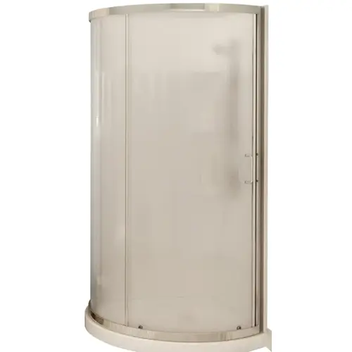 MAAX 300001-981-084 Cyrene Shower Kit, 34 in L, 34 in W, 76 in H, Acrylic, Chrome, Glue Up Installation, Round White