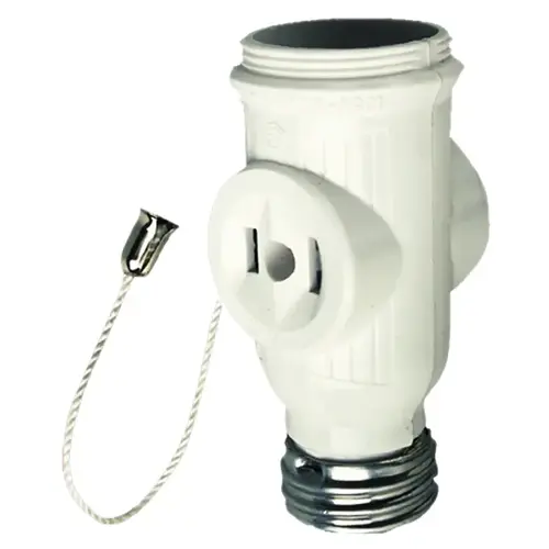 Lamp Holder Adapter, 660 W, 3-Outlet, Light Almond