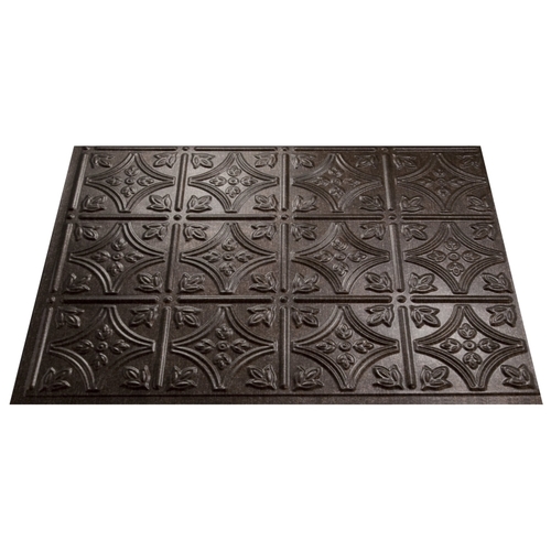 Fasade D6027 Traditional PB5027 Wall Tile, 18 in L Tile, 24 in W Tile, Smoked Pewter