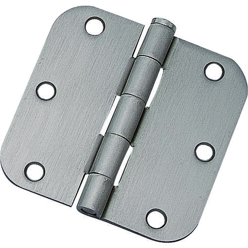 Door Hinge, Steel, Satin Nickel, Loose Pin, 180 deg Range of Motion, Screw Mounting