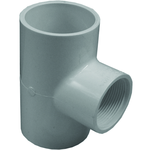 402251BC Reducing Pipe Tee, 2 x 1-1/2 in, Slip x FIP, PVC, SCH 40 Schedule