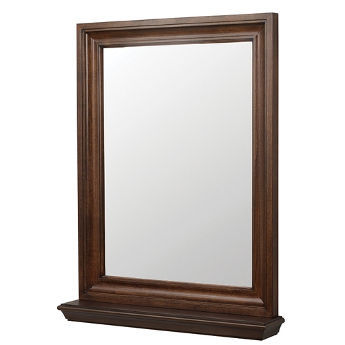 CRAFT + MAIN CHNM2430 Cherie Series Framed Mirror, Rectangular, 24 in W, 30 in H, Wood Frame, Dark Walnut Frame