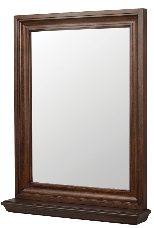 CRAFT + MAIN CHNM2430 Cherie Series Framed Mirror, Rectangular, 24 in W, 30 in H, Wood Frame, Dark Walnut Frame